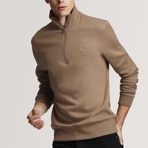 burberry mens pullover half zip